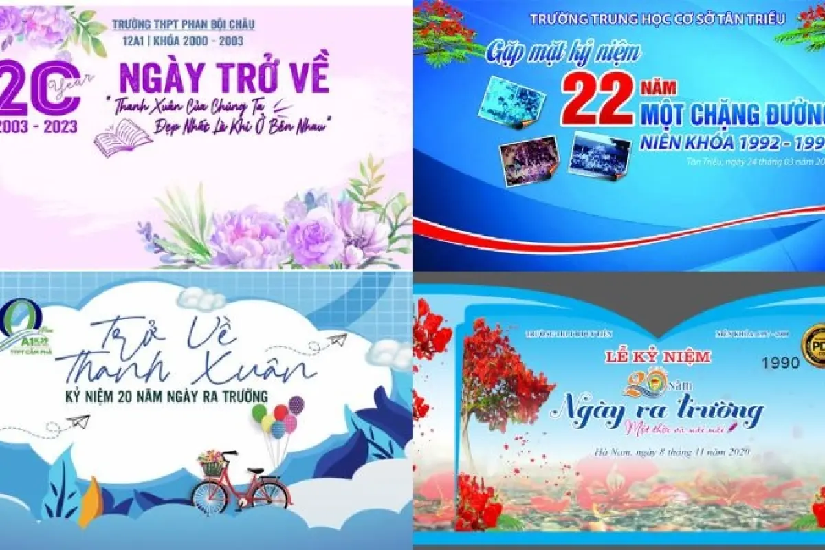 Background họp lớp hiện đại khiến buổi gặp gỡ thêm thú vị