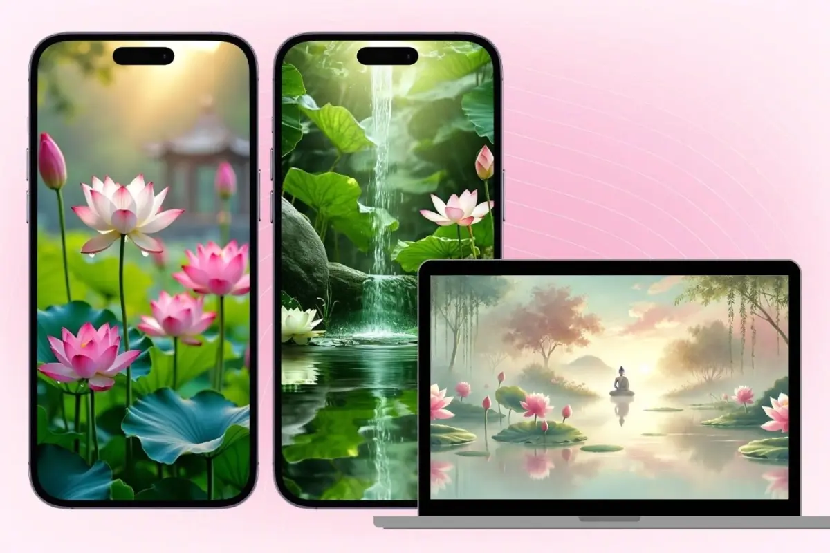 Bộ sưu tập hình nền hoa sen xanh đẹp ngây ngất