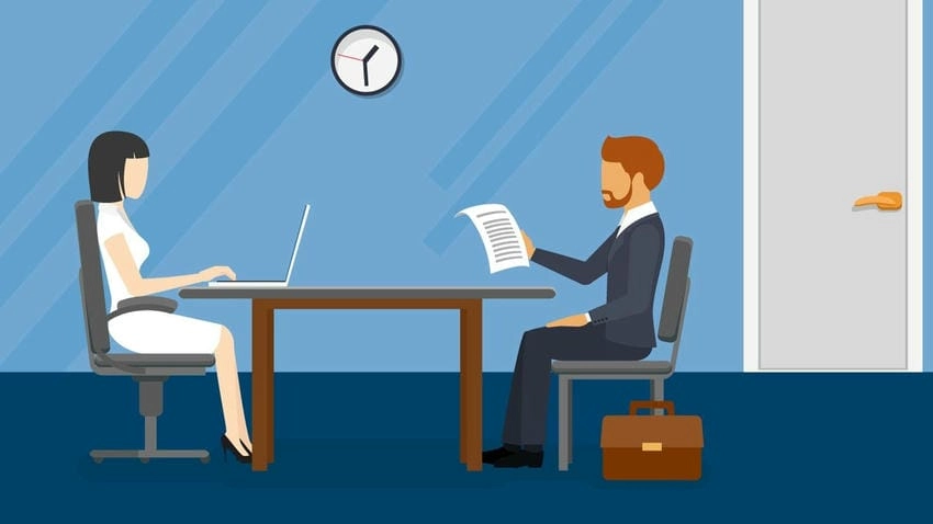 Background phỏng vấn không gian mở tạo cảm giác thoải mái