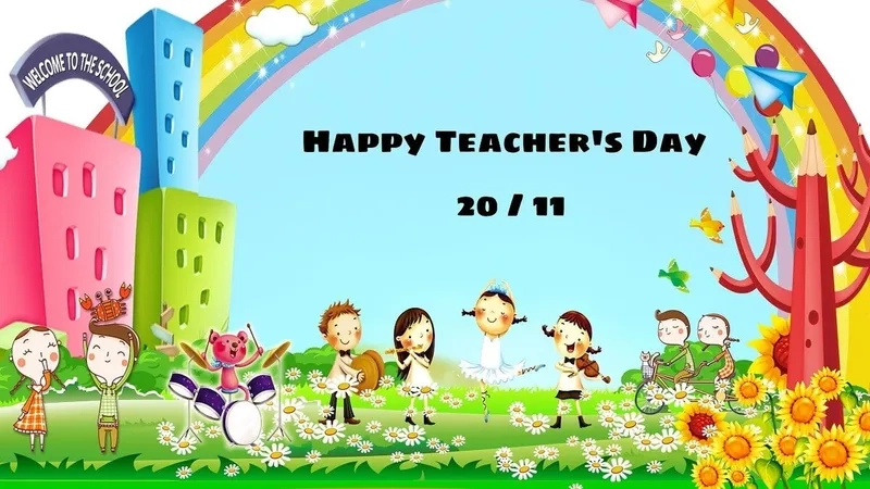 Tôn vinh thầy cô cùng background 20/11 trung học tinh tế