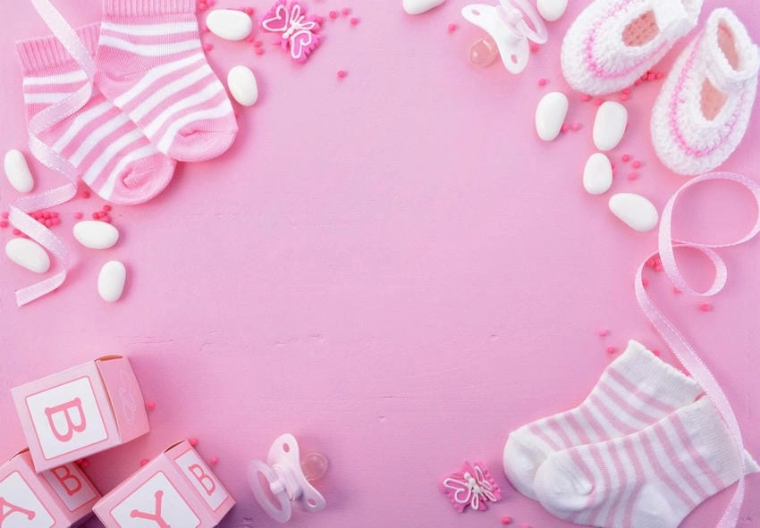 Background baby girl sinh nhật rực rỡ và vui nhộn