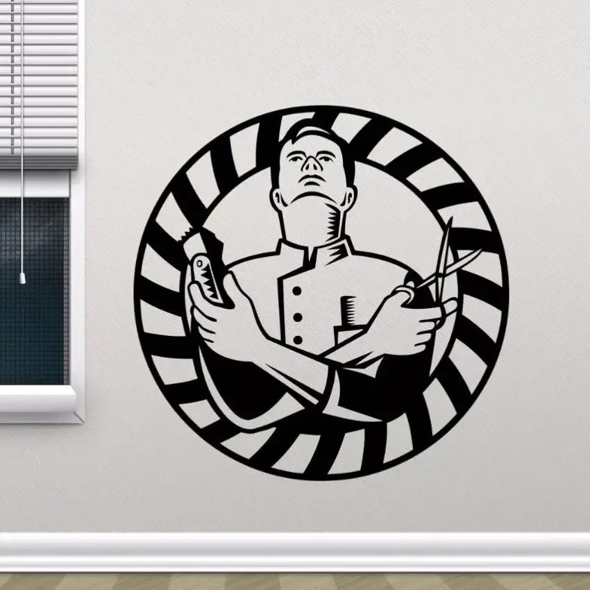 Background barber logo làm nổi bật thương hiệu tiệm