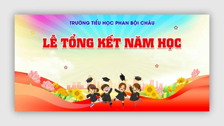 Background lễ bế giảng cho sự kiện trang trọng và ý nghĩa