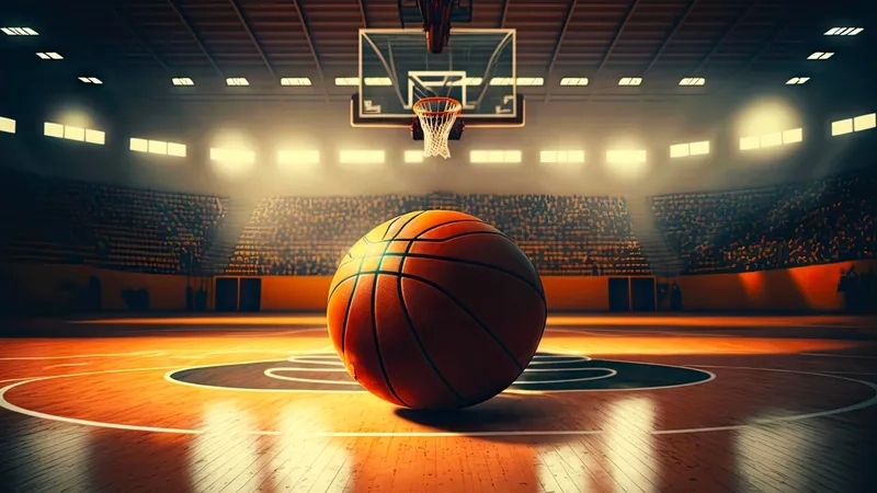 Background bóng rổ gradient màu sắc hài hòa