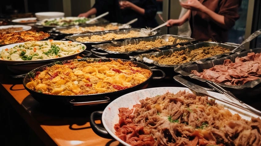 Background buffet 4k sắc nét cho mọi thiết kế