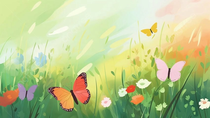 Background bướm bay nghệ thuật mang màu sắc sáng tạo