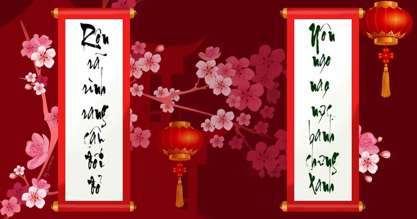 Background câu đối ấn tượng thu hút mọi ánh nhìn