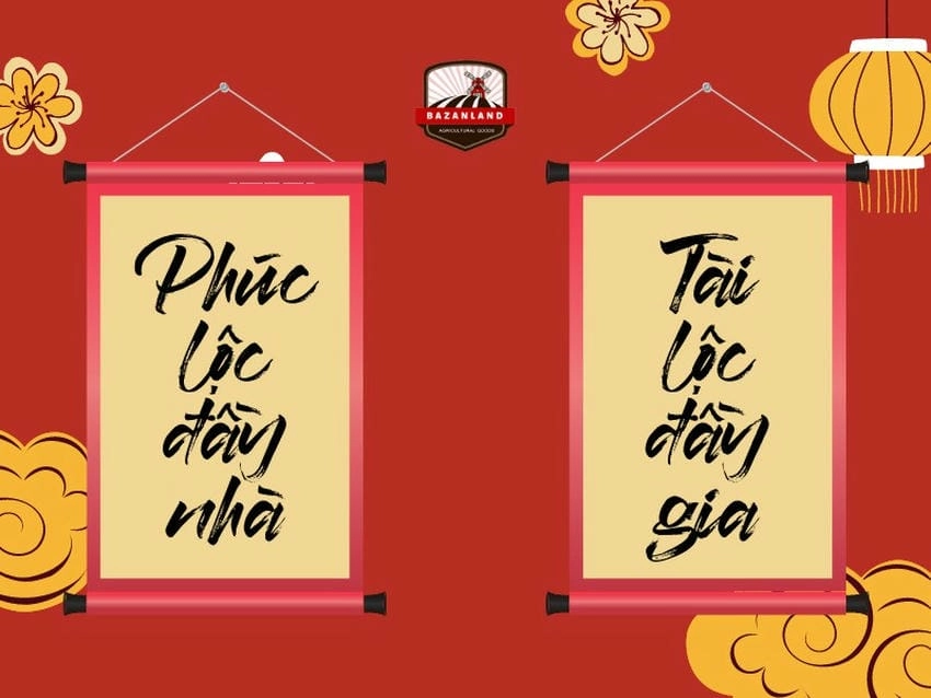 Background câu đối cổ điển mang vẻ đẹp trường tồn