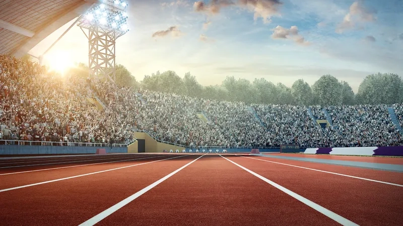 Background chạy bộ marathon khơi dậy tinh thần chinh phục thử thách