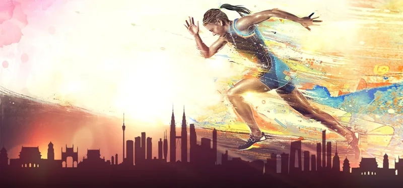 Background chạy bộ gradient sống động cho thiết kế hiện đại