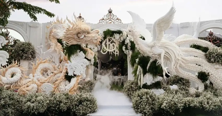 Background cổng cưới vector dễ chỉnh sửa theo ý