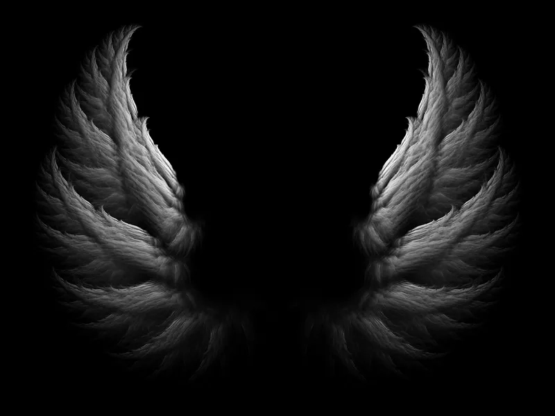 Mang phong cách bí ẩn với background đôi cánh thiên thần đen cuốn hút