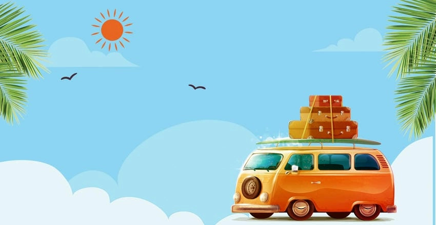 Background du lịch thiết kế tinh tế và ấn tượng