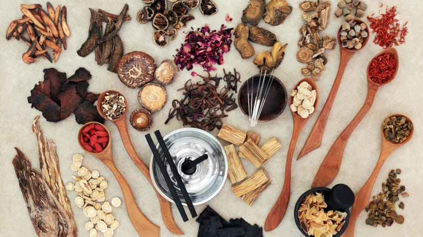 Background dược liệu truyền thống đậm giá trị xưa