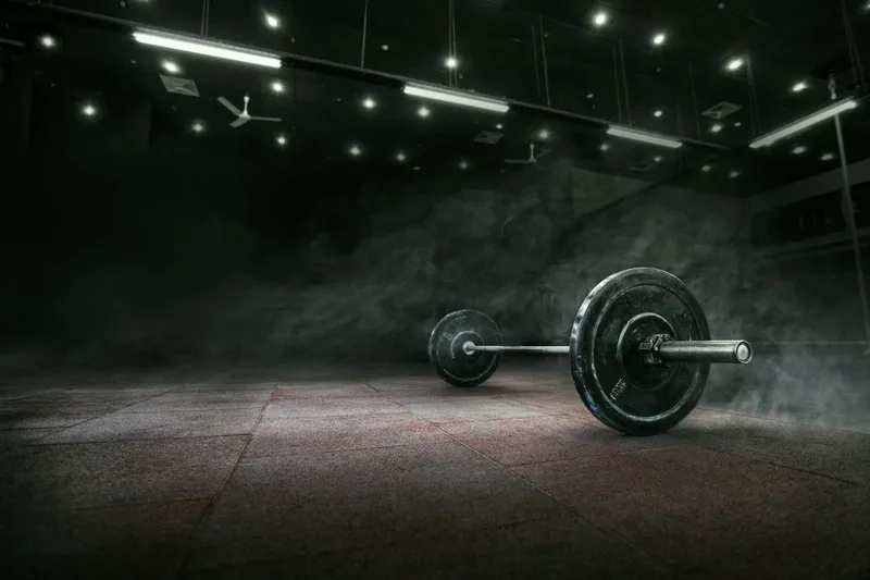 Thể hiện tinh thần luyện tập mạnh mẽ với background gym tạ cá tính