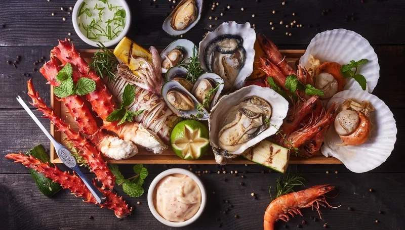 Khám phá background hải sản tươi sống chuẩn phong cách đại dương