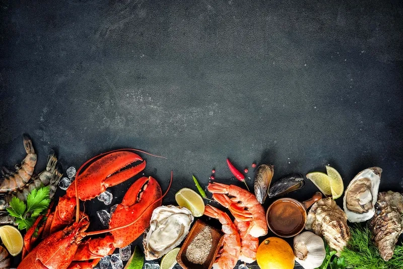 Background hải sản powerpoint giúp bài thuyết trình thêm sinh động