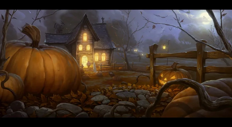 Tạo không khí lễ hội với background halloween màu cam