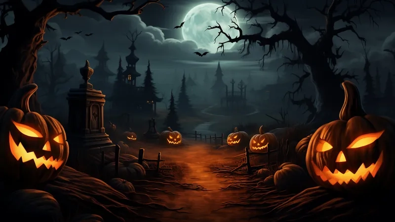 Background halloween trang trí lớp học vui nhộn và bắt mắt