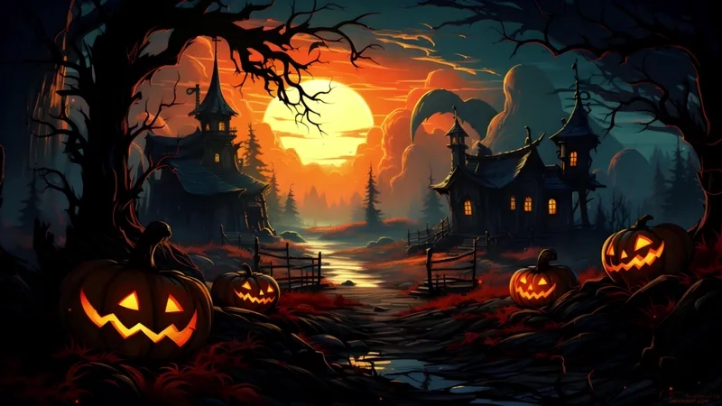 Background halloween cho trẻ em an toàn, dễ thương
