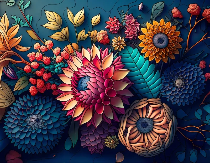 Mang không gian tươi mới cùng background hoa 3D máy tính