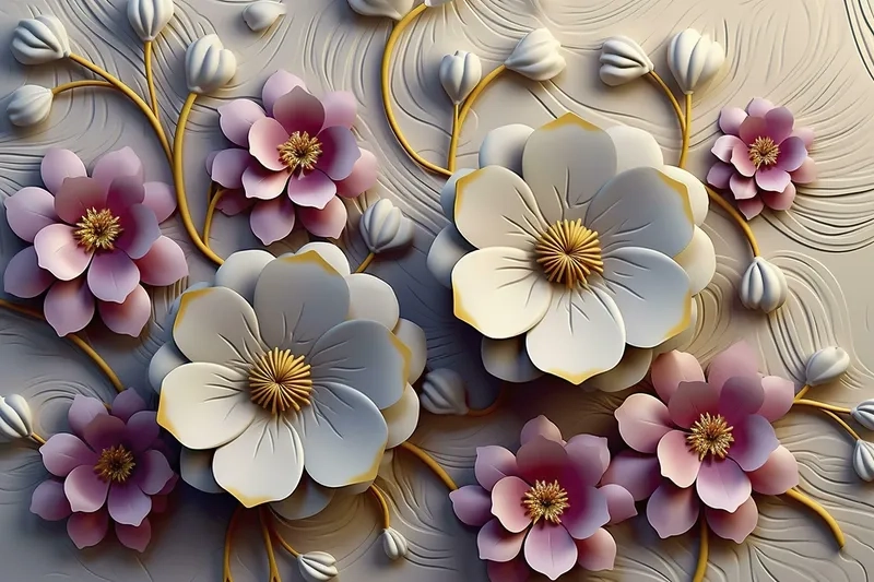 Thổi hồn nghệ thuật vào không gian với background hoa 3D nghệ thuật