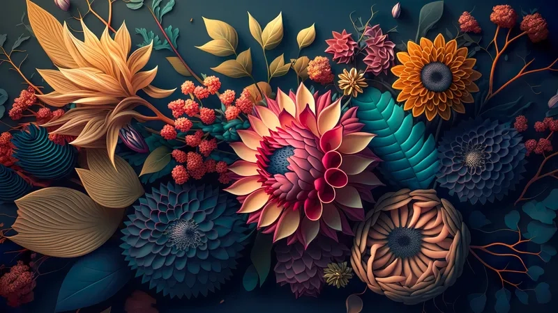 Background hoa 3D tông sáng tạo cảm giác tươi vui rạng rỡ