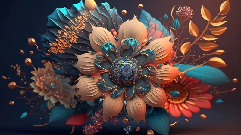 Background hoa 3D banner tạo điểm nhấn thu hút mọi ánh nhìn