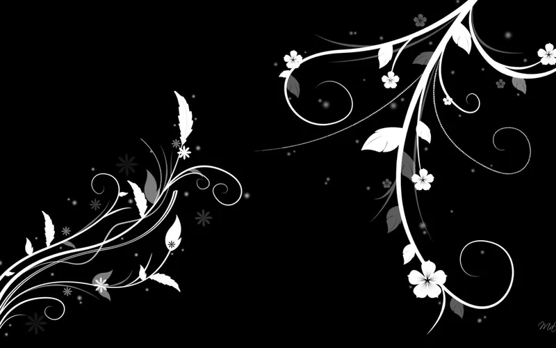 Đắm chìm chi tiết sắc nét với background hoa đen trắng 4K