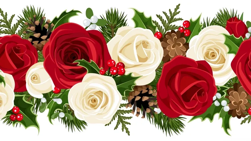 Background hoa Giáng sinh đẹp lung linh rực rỡ sắc màu