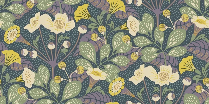 Phong cách tối giản với background hoa hiện đại phẳng flat