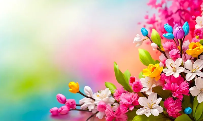 Background hoa màu rực rỡ khiến thiết kế nổi bật hơn