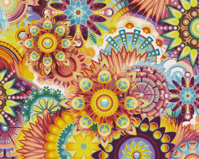 Background họa tiết hoa nhiều màu đầy sinh động