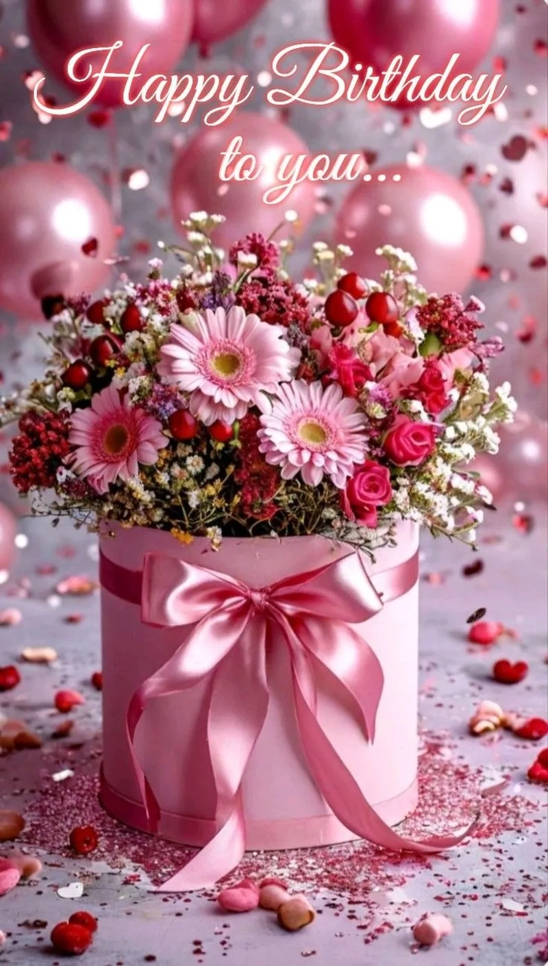 Phông nền hoa sinh nhật đơn giản tinh tế cho mọi tiệc