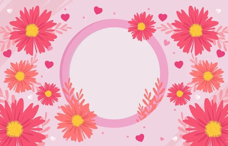 Thiết kế hiện đại với background hoa Valentine vector dễ dàng tùy chỉnh