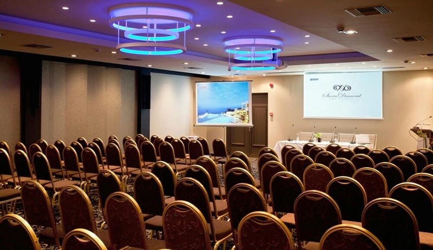 Background hội nghị cao cấp chuẩn không gian hiện đại