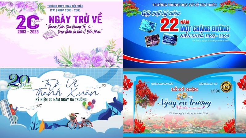 Background họp lớp mang lại cảm xúc đoàn tụ thân thương