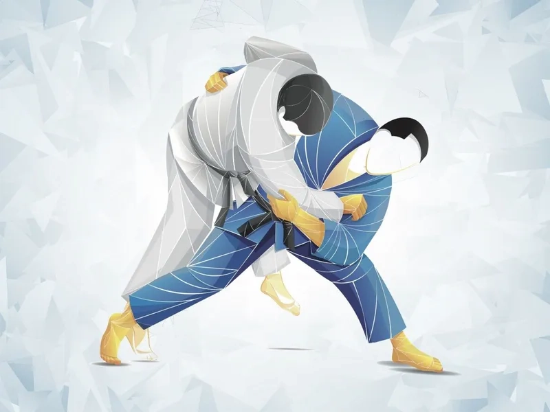 Background judo siluet ấn tượng với hình dáng võ sĩ