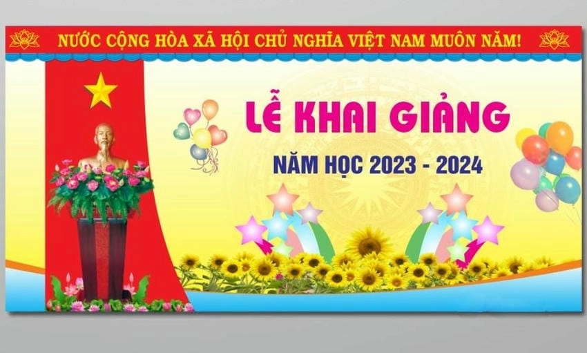 Background khai giảng thiết kế tinh tế chuẩn thẩm mỹ