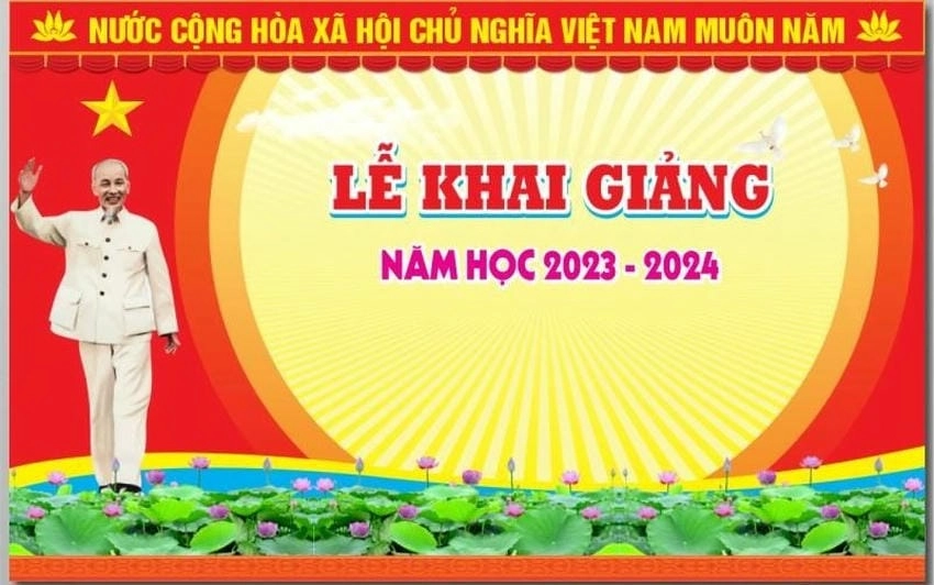 Background khai giảng phông nền tươi sáng và chuyên nghiệp