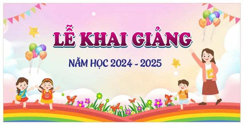 Background khai giảng sáng tạo tỏa sáng ngày hội lớn