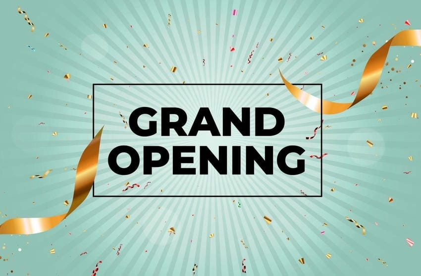 Background khai trương đẹp mắt làm nổi bật không gian