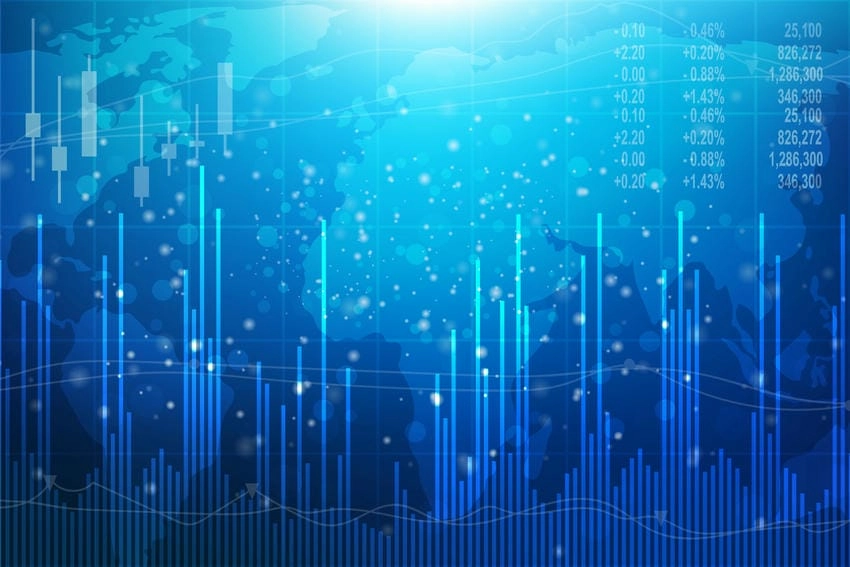 Background kinh tế thiết kế hiện đại và thu hút