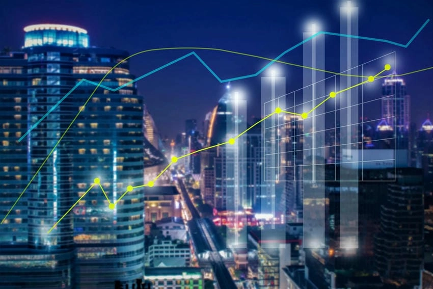 Background kinh tế đồ thị trực quan và sinh động