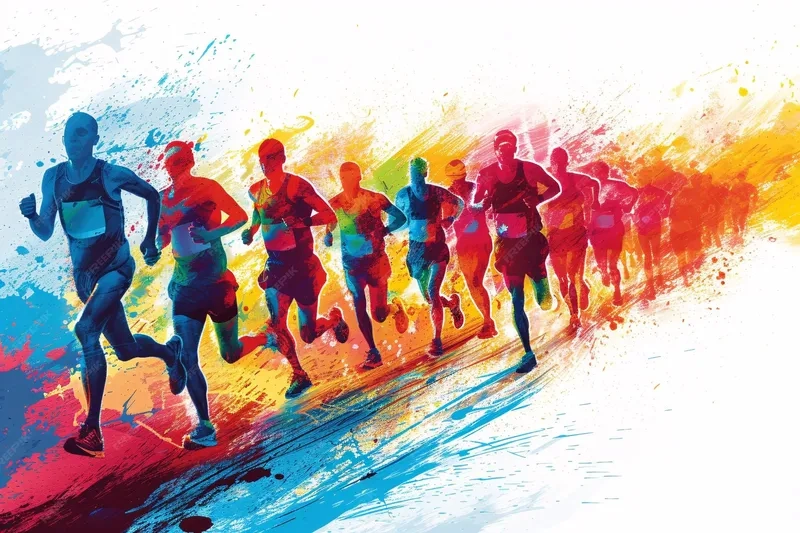 Hiện thực hóa đường chạy với background marathon đường chạy