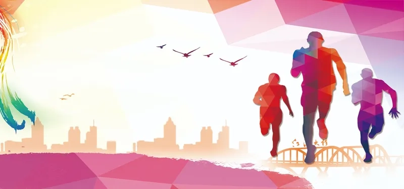 Bùng nổ màu sắc cùng background marathon màu sắc