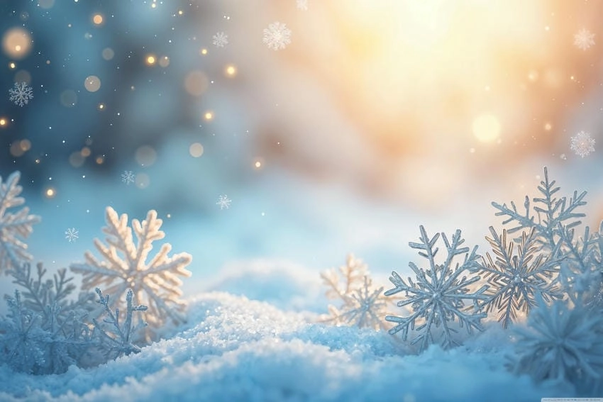 Background mùa đông tuyết rơi đầy lãng mạn