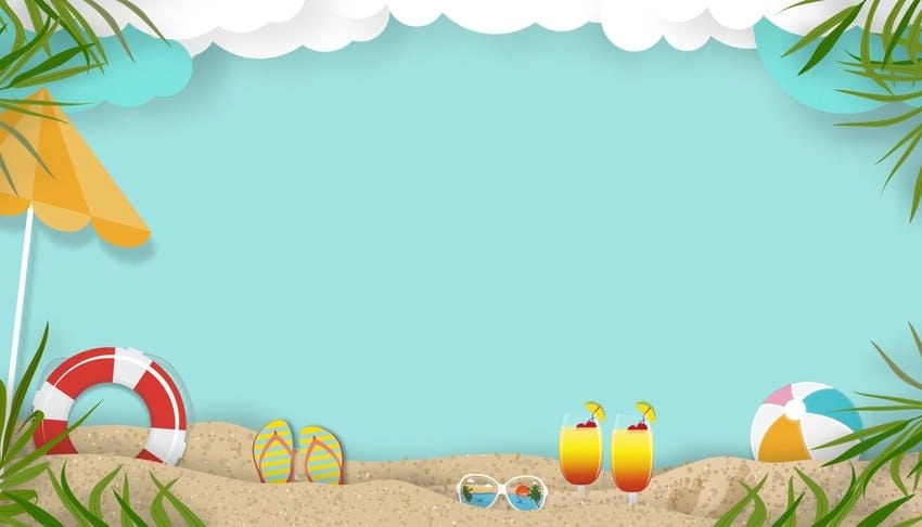 Background mùa hè hoạt hình vui nhộn đáng yêu