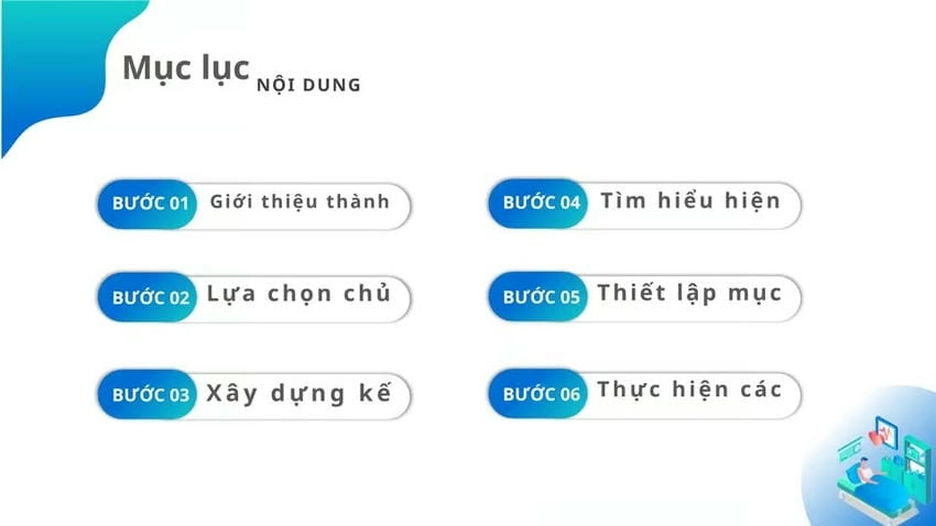 Mẫu background mục lục giúp bố cục sáng và gọn gàng