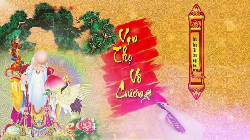 Background mừng thọ đẹp tạo điểm nhấn sang trọng cho sự kiện